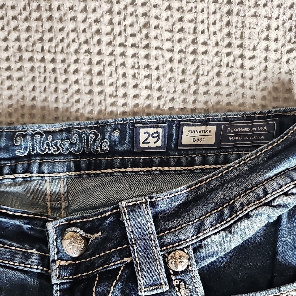 Miss Me Embellished Blue Boot Cut Jeans - Picture 4 of 10